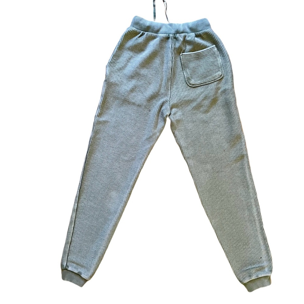AERIE (AEO) Ribbed Garment Dyed Green joggers w/Ribbon detail drawstring Sz XXS - Picture 3 of 6